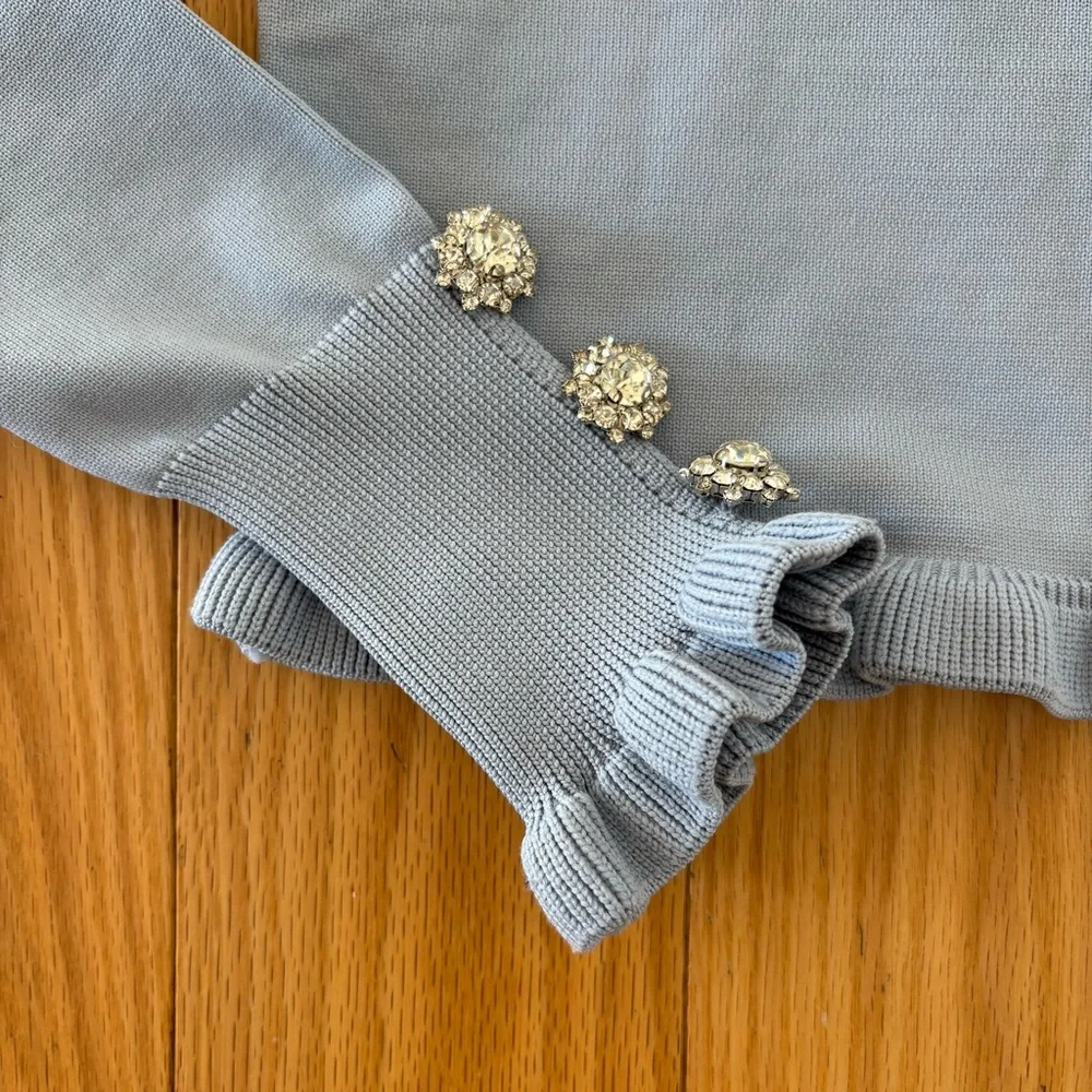 Light Blue Ruffled Women's Top Zara - Picture 3 of 5